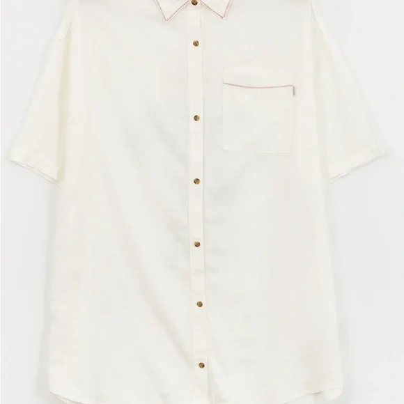 Brixton Condesa Linen Blend Shirtdress Embroidered - Picture 4 of 8